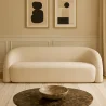 Canapé 2 m Courbé en Tissu Bouclé Blanc - 3-Places – Design Moderne et Élégant – Ashton image 7