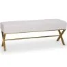 Banc Rembourré En Tissu Velours Avec Structure En Métal Doré - Vovi image 7