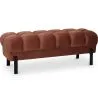 Banc de style Chesterfield tapissé en velours avec pieds en fer - Hamptons image 7