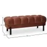 Banc de style Chesterfield tapissé en velours avec pieds en fer - Hamptons image 7