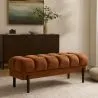 Banc de style Chesterfield tapissé en velours avec pieds en fer - Hamptons image 7