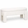 Banc Avec Rangement Rembourré En Tissu Bouclé Blanc Cassé – Assise Moderne Pour Salon Et Chambre - Boreta image 7