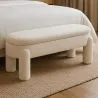 Banc Avec Rangement Rembourré En Tissu Bouclé Blanc Cassé – Assise Moderne Pour Salon Et Chambre - Boreta image 7