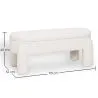 Banc Avec Rangement Rembourré En Tissu Bouclé Blanc Cassé – Assise Moderne Pour Salon Et Chambre - Boreta image 7
