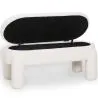 Banc Avec Rangement Rembourré En Tissu Bouclé Blanc Cassé – Assise Moderne Pour Salon Et Chambre - Boreta image 7