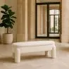 Banc Avec Rangement Rembourré En Tissu Bouclé Blanc Cassé – Assise Moderne Pour Salon Et Chambre - Boreta image 7