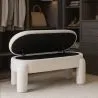 Banc Avec Rangement Rembourré En Tissu Bouclé Blanc Cassé – Assise Moderne Pour Salon Et Chambre - Boreta image 7