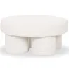 Ottoman Design En Bouclé Blanc – Table Basse Moderne - Sera image 7