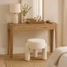 Tabouret Rembourré En Tissu Bouclé Blanc Cassé – Assise Moderne Pour Salon Et Chambre - Boreta image 7