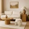 Tabouret Rembourré En Tissu Bouclé Blanc Cassé – Assise Moderne Pour Salon Et Chambre - Boreta image 7