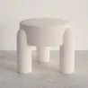 Tabouret Rembourré En Tissu Bouclé Blanc Cassé – Assise Moderne Pour Salon Et Chambre - Boreta image 7