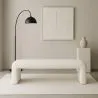 Banc Rembourré En Tissu Bouclé Blanc - Moderne Élégant Minimaliste - Karla image 7