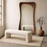 Banc Rembourré En Tissu Bouclé Blanc - Moderne Élégant Minimaliste - Karla image 7