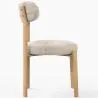 Chaise de salle à manger Chenille rembourrée - Pieds effet Chêne - Design ergonomique et moderne - Okare image 7
