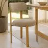 Chaise de salle à manger Chenille rembourrée - Pieds effet Chêne - Design ergonomique et moderne - Okare image 7