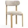 Chaise de salle à manger Chenille rembourrée - Pieds effet Chêne - Design ergonomique et moderne - Okare image 7