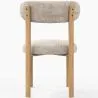 Chaise de salle à manger Chenille rembourrée - Pieds effet Chêne - Design ergonomique et moderne - Okare image 7
