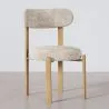 Chaise de salle à manger Chenille rembourrée - Pieds effet Chêne - Design ergonomique et moderne - Okare image 7