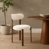 Chaise de salle à manger tapissée en lin – Pieds effet bois foncé – Design ergonomique et moderne – Okare image 7