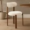 Chaise de salle à manger tapissée en lin – Pieds effet bois foncé – Design ergonomique et moderne – Okare image 7