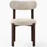 Chaise de salle à manger tapissée en lin – Pieds effet bois foncé – Design ergonomique et moderne – Okare image 7