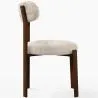 Chaise de salle à manger tapissée en lin – Pieds effet bois foncé – Design ergonomique et moderne – Okare image 7