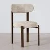 Chaise de salle à manger tapissée en lin – Pieds effet bois foncé – Design ergonomique et moderne – Okare image 7
