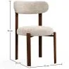 Chaise de salle à manger tapissée en lin – Pieds effet bois foncé – Design ergonomique et moderne – Okare image 7