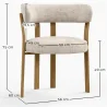 Fauteuil de <em>salle de séjour</em> avec <em>accoudoirs</em> <em>rembourrés</em> en Chenille – <em>Pieds</em> effet chêne – <em>Design ergonomique</em> et moderne – Okare image 7