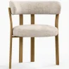 Fauteuil de <em>salle de séjour</em> avec <em>accoudoirs</em> <em>rembourrés</em> en Chenille – <em>Pieds</em> effet chêne – <em>Design ergonomique</em> et moderne – Okare image 7