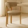 Fauteuil de <em>salle de séjour</em> avec <em>accoudoirs</em> <em>rembourrés</em> en Chenille – <em>Pieds</em> effet chêne – <em>Design ergonomique</em> et moderne – Okare image 7