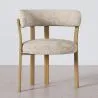 Fauteuil de <em>salle de séjour</em> avec <em>accoudoirs</em> <em>rembourrés</em> en Chenille – <em>Pieds</em> effet chêne – <em>Design ergonomique</em> et moderne – Okare image 7