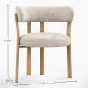 Fauteuil de <em>salle de séjour</em> avec <em>accoudoirs</em> <em>rembourrés</em> en Chenille – <em>Pieds</em> effet chêne – <em>Design ergonomique</em> et moderne – Okare image 7