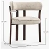 Fauteuil de salon avec accoudoirs rembourrés en Chenille – Pieds effet bois foncé – Design ergonomique et moderne – Okare image 7