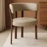 Fauteuil de salon avec accoudoirs rembourrés en Chenille – Pieds effet bois foncé – Design ergonomique et moderne – Okare image 7