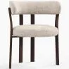 Fauteuil de salon avec accoudoirs rembourrés en Chenille – Pieds effet bois foncé – Design ergonomique et moderne – Okare image 7