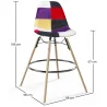 Tabouret de Bar - Rembourrage Patchwork - Design Scandinave et Pieds en Bois - Skögur image 7
