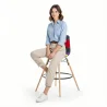 Tabouret de Bar - Rembourrage Patchwork - Design Scandinave et Pieds en Bois - Skögur image 7