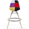 Tabouret de Bar - Rembourrage Patchwork - Design Scandinave et Pieds en Bois - Skögur image 7