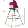 Tabouret de Bar - Rembourrage Patchwork - Design Scandinave et Pieds en Bois - Skögur image 7