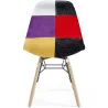 Chaise de Salle à Manger - Tissu Patchwork - Design Scandinave et Pieds en Bois - Skögur image 7
