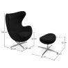 Fauteuil avec repose-pieds design en forme d'œuf - Revêtement en tissu - Brave image 7