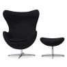Fauteuil avec repose-pieds design en forme d'œuf - Revêtement en tissu - Brave image 7