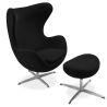 Fauteuil avec repose-pieds design en forme d'œuf - Revêtement en tissu - Brave image 7