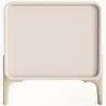 Table de chevet scandi moderne recouverte en simili cuir avec 2 tiroirs et pieds en bois naturel - Bennis image 7