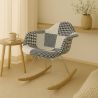 Chaise à bascule style Nordic Patchwork – Rembourrée en Tissu – Patchwork Sam  image 7