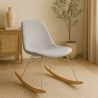 Chaise à bascule moderne en tissu rembourré pour adultes - Pieds en acier et bois - Skögur image 7