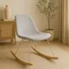 Chaise à bascule moderne en tissu rembourré pour adultes - Pieds en acier et bois - Skögur image 7