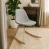 Chaise à bascule moderne en tissu rembourré pour adultes - Pieds en acier et bois - Skögur image 7