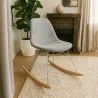 Chaise à bascule moderne en tissu rembourré pour adultes - Pieds en acier et bois - Skögur image 7